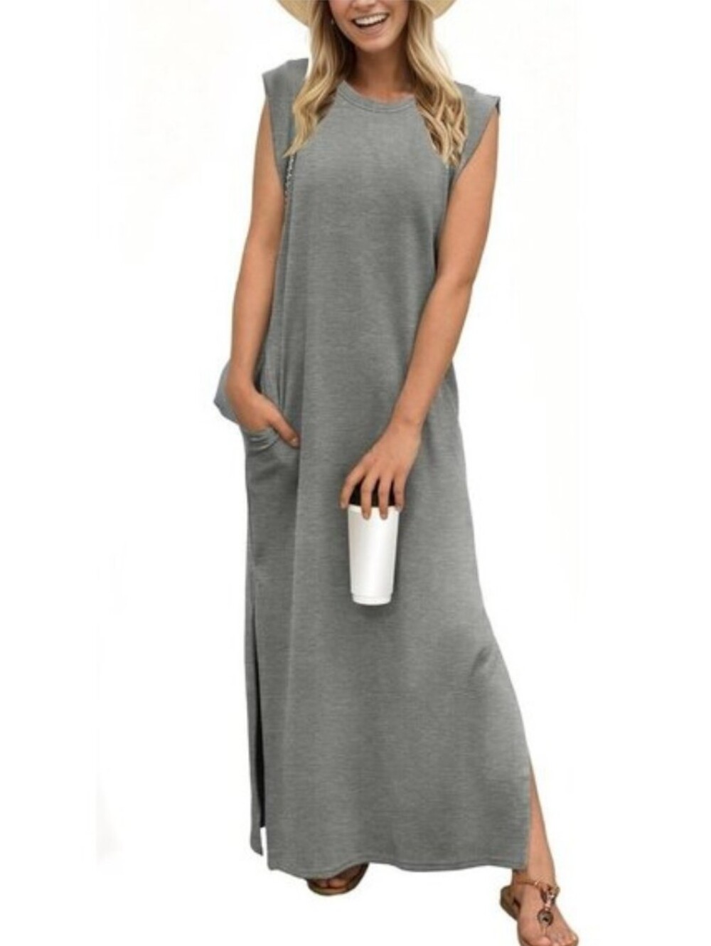 Grecerelle Heathered Grau Maxi Dress